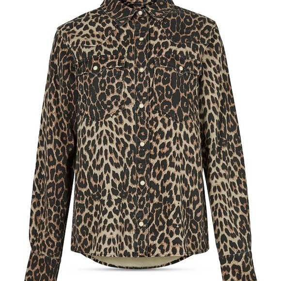 ALL SAINTS- Ezra Animal Print Twill Shirt (NWT) - Picture 5 of 16